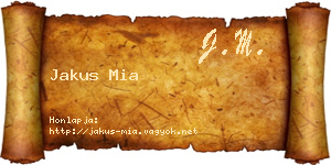 Jakus Mia névjegykártya